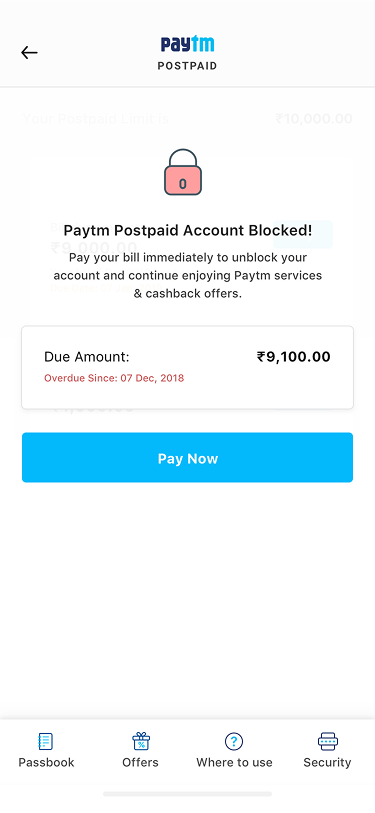 Payment schedule screen